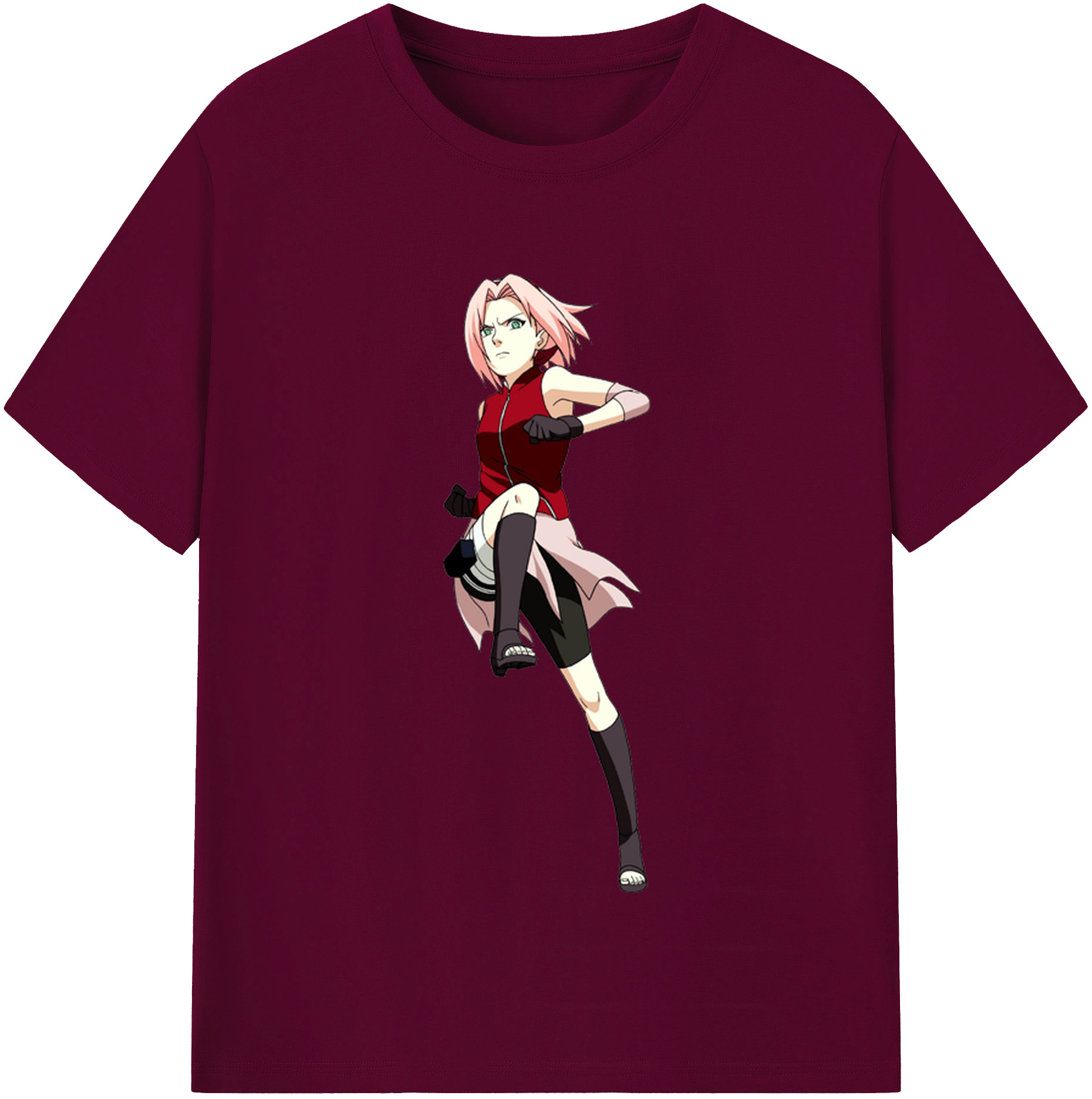 （画像用） NARUTO -ナルト- 春野サクラ Haruno Sakura レディースカジュアルプリントTシャツ（綿100％）